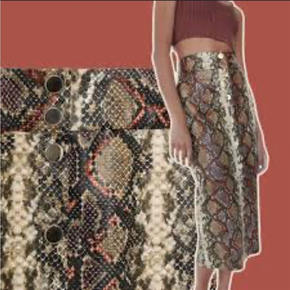 NWOT Zara faux leather animal print skirt🚨Blogger🚨